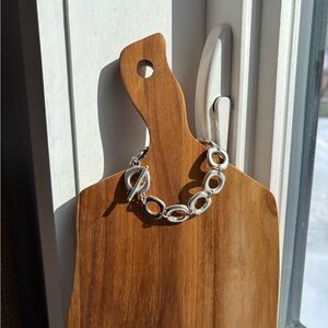 Stylish Silver Toggle Clasp Bracelet